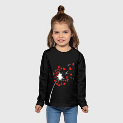 Лонгслив детский Сердечный одуванчик, цвет: 3D-принт — фото 2