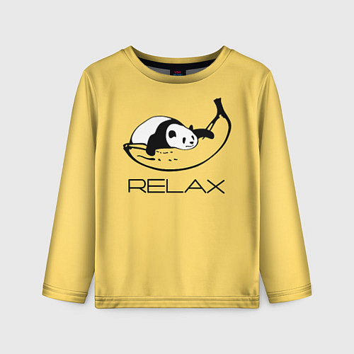 Детский лонгслив Relax - панда на банане / 3D-принт – фото 1