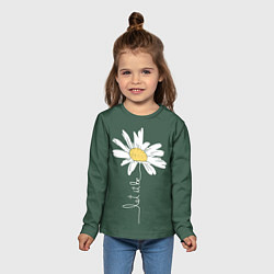 Лонгслив детский Let it be - цветок ромашка, цвет: 3D-принт — фото 2