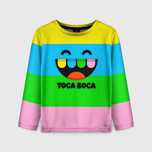 Детский лонгслив Toca Boca Logo Тока Бока / 3D-принт – фото 1