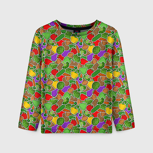 Детский лонгслив Овощи ЗОЖ / 3D-принт – фото 1