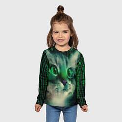 Лонгслив детский Cat in The Digital World, цвет: 3D-принт — фото 2