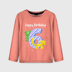 Лонгслив детский Шестой день рождения, цвет: 3D-принт