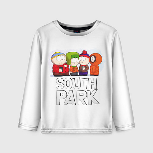 Детский лонгслив South Park - Южный парк Кенни, Кайл, Стэн и Эрик / 3D-принт – фото 1