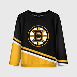 Детский лонгслив Бостон Брюинз, Boston Bruins Диагональные полосы