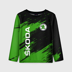 Детский лонгслив Skoda, Шкода Диагональные полосы