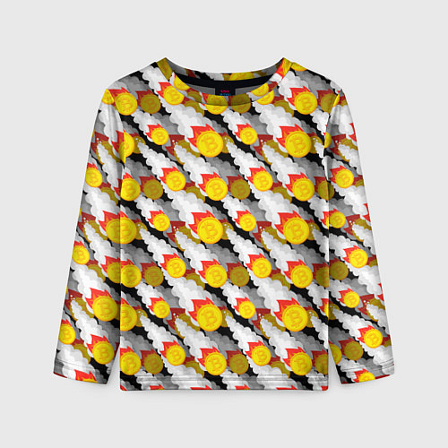 Детский лонгслив Падение Биткоина / 3D-принт – фото 1