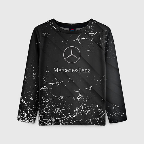 Детский лонгслив Mercedes-Benz штрихи black / 3D-принт – фото 1