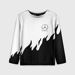 Лонгслив детский Mercedes-Benz нарисованный огонь, цвет: 3D-принт