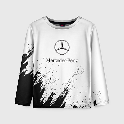 Детский лонгслив Mercedes-Benz - White texture / 3D-принт – фото 1