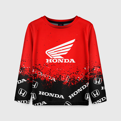 Детский лонгслив Honda sport брызги / 3D-принт – фото 1