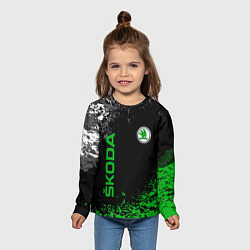 Лонгслив детский Skoda: Авто бренд, цвет: 3D-принт — фото 2