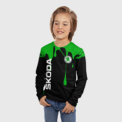 Лонгслив детский Skoda: Подтеки, цвет: 3D-принт — фото 2