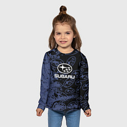 Лонгслив детский Subaru Pattern спорт, цвет: 3D-принт — фото 2