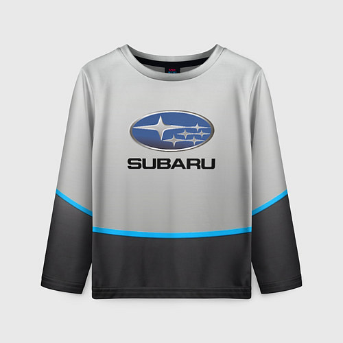 Детский лонгслив Subaru Неоновая полоса / 3D-принт – фото 1