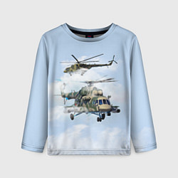 Лонгслив детский Ми-8 Вертолёт, цвет: 3D-принт
