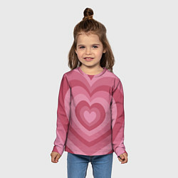 Лонгслив детский Сердца LOVE, цвет: 3D-принт — фото 2