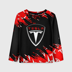 Детский лонгслив Tesla - Logo Sport Auto