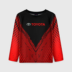 Детский лонгслив Toyota Красная текстура
