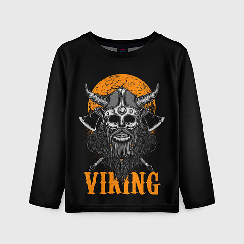 Детский лонгслив ЧЕРЕП ВИКИНГА VIKINGS SKULL / 3D-принт – фото 1