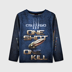 Лонгслив детский One Shot One Kill CS GO, цвет: 3D-принт