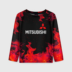 Лонгслив детский Mitsubishi пламя огня, цвет: 3D-принт