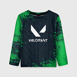 Детский лонгслив Valorant Green Fire