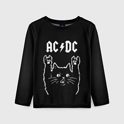 Детский лонгслив AC DC, Рок кот