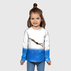 Лонгслив детский Спортивное плавание Aqua sport, цвет: 3D-принт — фото 2
