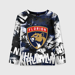 Лонгслив детский Florida Panthers, Флорида Пантерз, цвет: 3D-принт