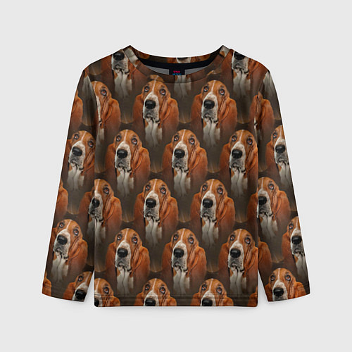 Детский лонгслив Dog patternt / 3D-принт – фото 1