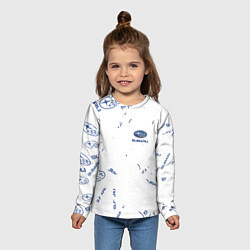 Лонгслив детский Subaru субару Паттерн, цвет: 3D-принт — фото 2
