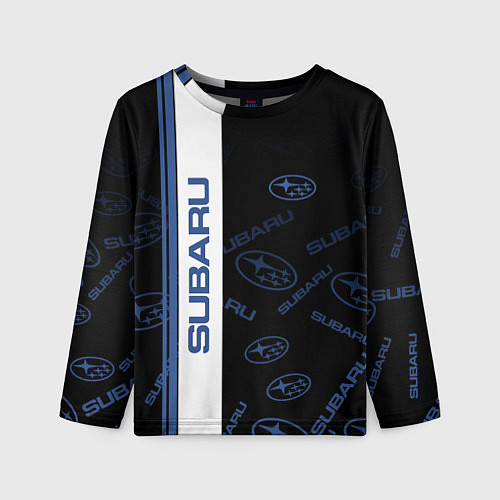 Детский лонгслив Subaru Паттерн / 3D-принт – фото 1