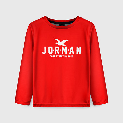 Детский лонгслив Узор Red Jorman Air Dope Street Market / 3D-принт – фото 1