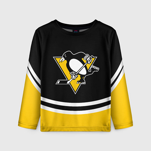 Детский лонгслив Pittsburgh Penguins Питтсбург Пингвинз / 3D-принт – фото 1