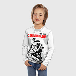 Лонгслив детский С Днем Победы! Защитник Сталинграда, цвет: 3D-принт — фото 2