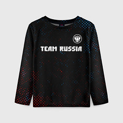 Лонгслив детский RUSSIA - ГЕРБ Team Russia Потертости, цвет: 3D-принт