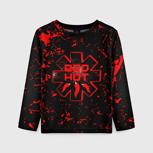 Детский лонгслив Red Hot Chili Peppers, лого / 3D-принт – фото 1