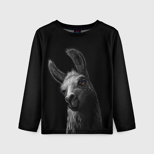 Детский лонгслив Портрет милой ламы / 3D-принт – фото 1