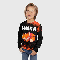 Лонгслив детский Ника ЛИСИЧКА Краска, цвет: 3D-принт — фото 2