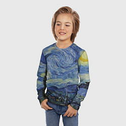 Лонгслив детский Звездная ночь Ван Гога, цвет: 3D-принт — фото 2