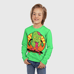 Лонгслив детский ПИЛЮЛЯ НА СКЕЙТБОРДЕ, цвет: 3D-принт — фото 2