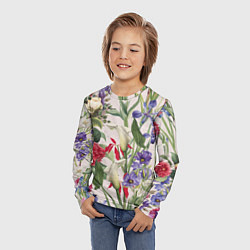 Лонгслив детский Цветы Распускающиеся, цвет: 3D-принт — фото 2