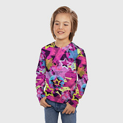 Лонгслив детский Star Colorful Pattern Fashion Neon, цвет: 3D-принт — фото 2