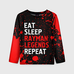 Лонгслив детский Eat Sleep Rayman Legends Repeat Брызги, цвет: 3D-принт
