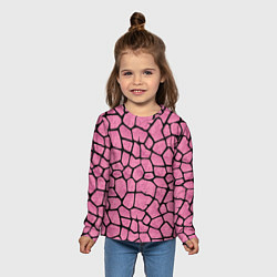 Лонгслив детский Шерсть розового жирафа, цвет: 3D-принт — фото 2