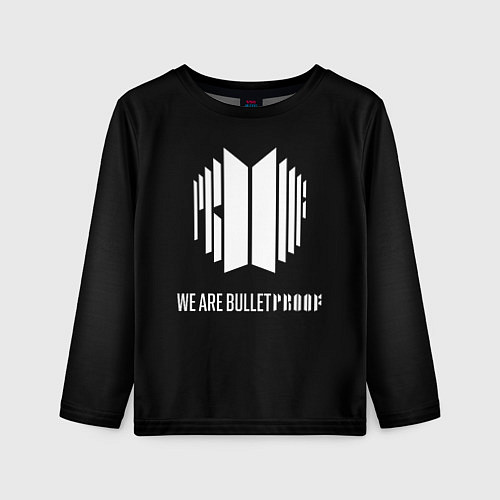 Детский лонгслив BTS WE ARE BULLETPROOF БТС - мы пуленепробиваемые / 3D-принт – фото 1