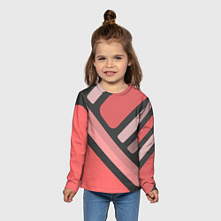 Лонгслив детский ПОЛОСКИ ЛИНИИ, цвет: 3D-принт — фото 2