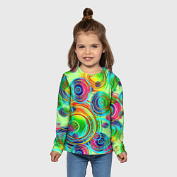 Лонгслив детский ЦВЕТНЫЕ ПУЗЫРИ, цвет: 3D-принт — фото 2
