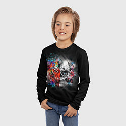 Лонгслив детский ТИГРИНЫЙ ЧЕРЕП, цвет: 3D-принт — фото 2